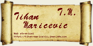 Tihan Marićević vizit kartica